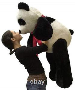 Gros panda en peluche de 48 pouces, grand ours en peluche de 4 pieds doux et géant, animal en peluche grand.