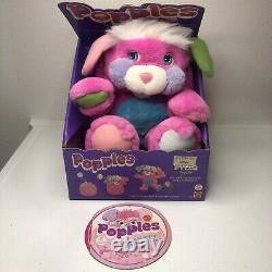 Jouet en peluche VTG Popples PRIZE 1985 Mattel Rose Bleu RARE avec BOÎTE ORIGINALE Popple