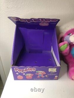 Jouet en peluche VTG Popples PRIZE 1985 Mattel Rose Bleu RARE avec BOÎTE ORIGINALE Popple