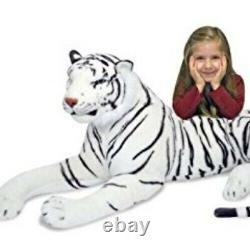 Jouet en peluche de tigre blanc de Sibérie pour enfants, décoration de chambre d'enfant, grand format