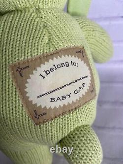 Lapin en peluche tricoté vert Baby Gap Bunny Rabbit Lovey Toy