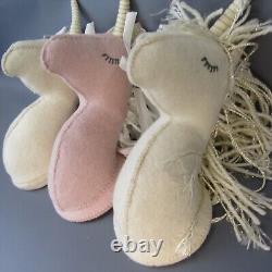 Lot de 3 peluches licorne Mudpie, têtes montées sur le mur, animaux en peluche suspendus