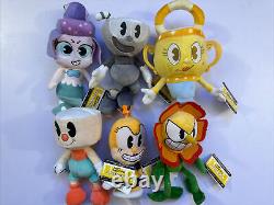 Lot de 6 peluches Funko Cuphead authentiques et rares avec étiquettes.