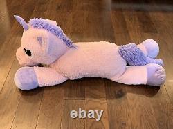 Meilleurs Jouets Géants en Peluche Licorne Rose de 48 pouces avec Oreiller en Peluche Violet