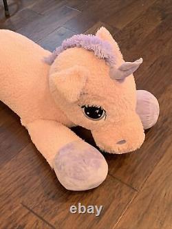 Meilleurs Jouets Géants en Peluche Licorne Rose de 48 pouces avec Oreiller en Peluche Violet