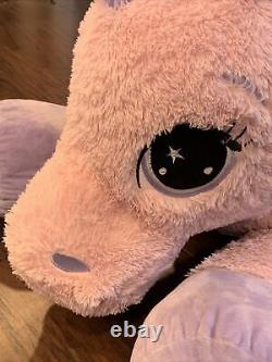 Meilleurs Jouets Géants en Peluche Licorne Rose de 48 pouces avec Oreiller en Peluche Violet