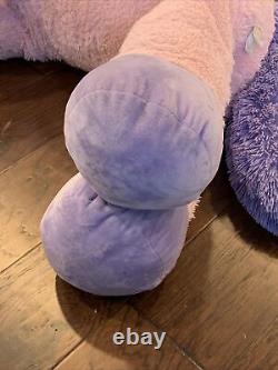 Meilleurs Jouets Géants en Peluche Licorne Rose de 48 pouces avec Oreiller en Peluche Violet