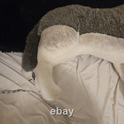 Melissa & Doug Loup gris réaliste en peluche debout avec armature en fil de 32 pouces