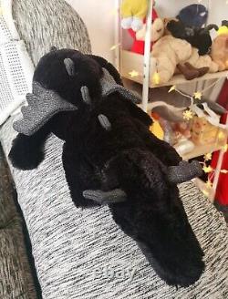 NWT Rare Amusable Onyx Dragon Grand Jouet en Peluche Épuisé Partout