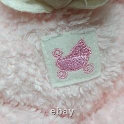 Nounours vintage DROWSY rose en peluche avec hochet pour bébé Russ Berrie