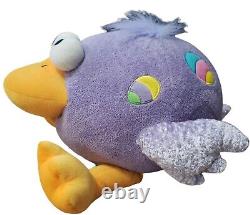 Oeufs d'oiseaux en colère avec yeux fous, oiseau violet en peluche de 17 pouces, jouet en peluche animal rare