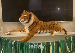 Oreiller géant en forme de tigre en peluche XL - Jouet géant et doux en peluche pour adultes, grand chat en peluche
