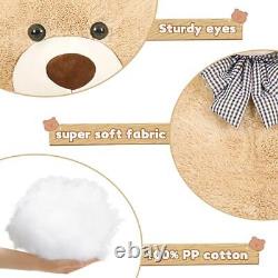 Ours en peluche géant brun de 59 pouces en peluche de taille réelle de couleur claire