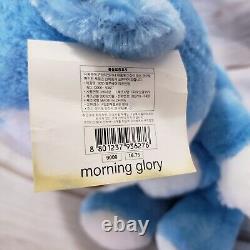 Ourse en peluche Morning Glory Blue White Bear 9.5 1994 Rare Avec Étiquette Lune