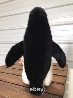 Ourson en peluche original Hermann Teddy, pingouin, fabriqué en Allemagne, taille 12.