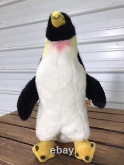 Ourson en peluche original Hermann Teddy, pingouin, fabriqué en Allemagne, taille 12.