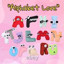 Peluche Alphabet Lore, 26 jouets d'animaux, amusante peluche en forme de lettres de l'alphabet.