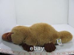 Peluche Ornithorynque à bec de canard brun de la compagnie de jouets Manhattan de 1997, douce et réaliste de 15 pouces