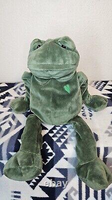 Peluche Portland Frankie Lee Frog 14 verte, animal en peluche de collection retiré HTF