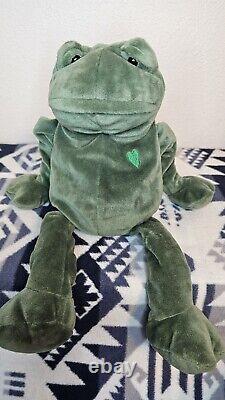 Peluche Portland Frankie Lee Frog 14 verte, animal en peluche de collection retiré HTF
