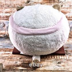 Peluche Squishable Puppycat blanche et crème avec collier rose en peluche rare et difficile à trouver