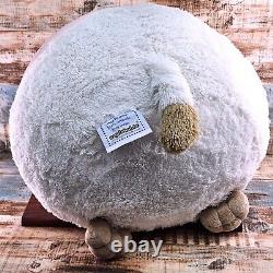 Peluche Squishable Puppycat blanche et crème avec collier rose en peluche rare et difficile à trouver