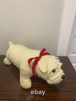 Peluche de chien bouledogue français, 18 pouces de long, en toile épaisse rare