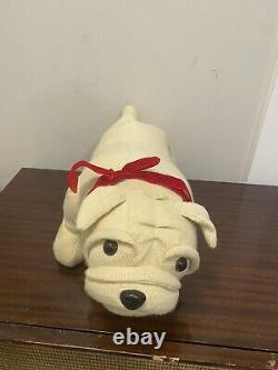 Peluche de chien bouledogue français, 18 pouces de long, en toile épaisse rare