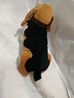 Peluche de chiot Basset Hound vintage Stuffins, animal en peluche, grand 26 pouces, collier noir