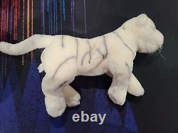 Peluche de tigre blanc à rayures jouet rare et retiré de Rainforest Cafe
