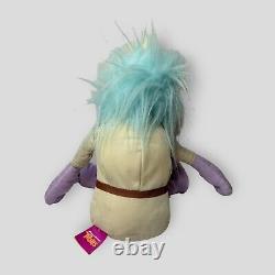 Peluche du chef Bergen Trolls de Dreamworks 2016 avec les cheveux violets et bleus 14 RARE