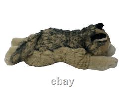 Peluche réaliste de loup en bois JAAG avec queue de chien coyote de 20 pouces, difficile à trouver
