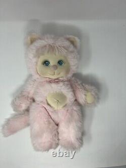 Peluche vintage des années 80 Mattel My Child Pet Pink Kitty Cat Kitten en français.