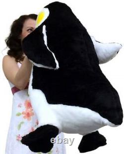 Penguin géant en peluche de 30 pouces, grand animal en peluche doux fabriqué aux États-Unis.