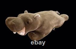 Poterie Barn Hippo Plush Jumbo Brown Calf Rare Realistic Jouet Animal Farci 36