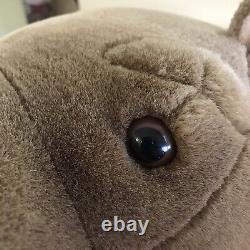 Poterie Barn Hippo Plush Jumbo Brown Calf Rare Realistic Jouet Animal Farci 36