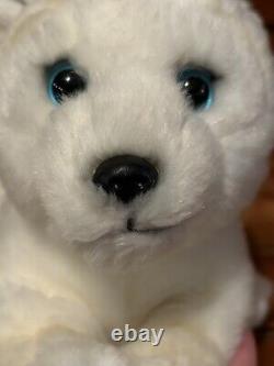 RARE Sauvez Notre Espace SOS Petit Renard Arctique en Peluche Blanc Doux Animal Rembourré