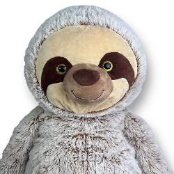 Sloth géant 38 peluche brune Goffa yeux pailletés jaunes doux EUC