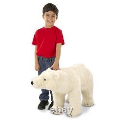 Traduisez ce titre en français : Doux géant, jouet ours polaire bébé, oreiller corporel en peluche animal blanc à fourrure douce.