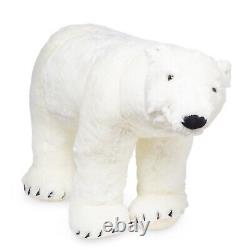 Traduisez ce titre en français : Doux géant, jouet ours polaire bébé, oreiller corporel en peluche animal blanc à fourrure douce.