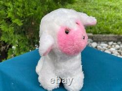 Trouvaille très rare : Peluche d'animal en peluche Gerber Sheep Lamb Vintage avec visage rose