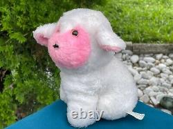 Very Rare Find Vintage Gerber Sheep Lamb Rose Visage 6 Peluche Jouet Animal Farci