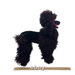 Vintage Grand Stuffed Français Poodle Dog Peluche Jouet Animal Avec La Vraie Fourrure / Hair