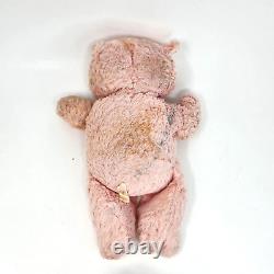 Vintage Master Industries Caoutchouc Visage Bébé Rose Chat En Peluche D'animaux