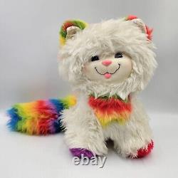 Vintage Peluche Rainbow Brite Kitty Cat Hallmark des années 1980 avec visage en caoutchouc Mattel LIRE