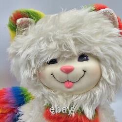 Vintage Peluche Rainbow Brite Kitty Cat Hallmark des années 1980 avec visage en caoutchouc Mattel LIRE