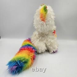 Vintage Peluche Rainbow Brite Kitty Cat Hallmark des années 1980 avec visage en caoutchouc Mattel LIRE