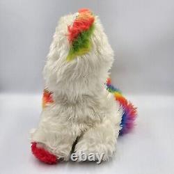 Vintage Peluche Rainbow Brite Kitty Cat Hallmark des années 1980 avec visage en caoutchouc Mattel LIRE