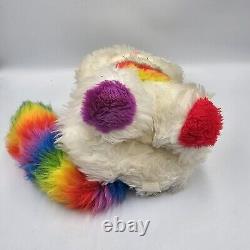 Vintage Peluche Rainbow Brite Kitty Cat Hallmark des années 1980 avec visage en caoutchouc Mattel LIRE