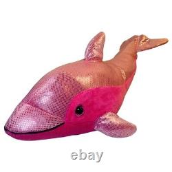 Wildlife Artists Hot Pink Metallic Dolphin Plush Animal Farci 15valentine